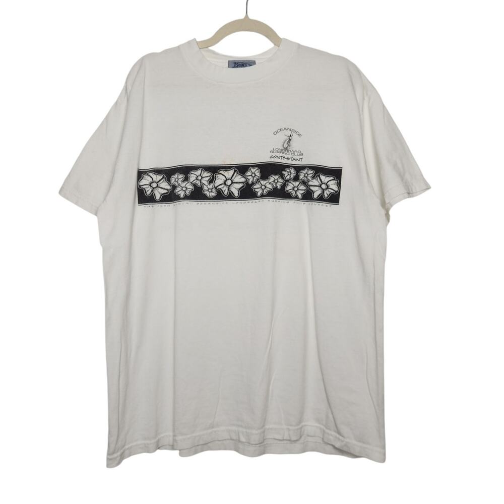 Vintage Rare Oceanside Long Board Contest Surf California Double Sided XL